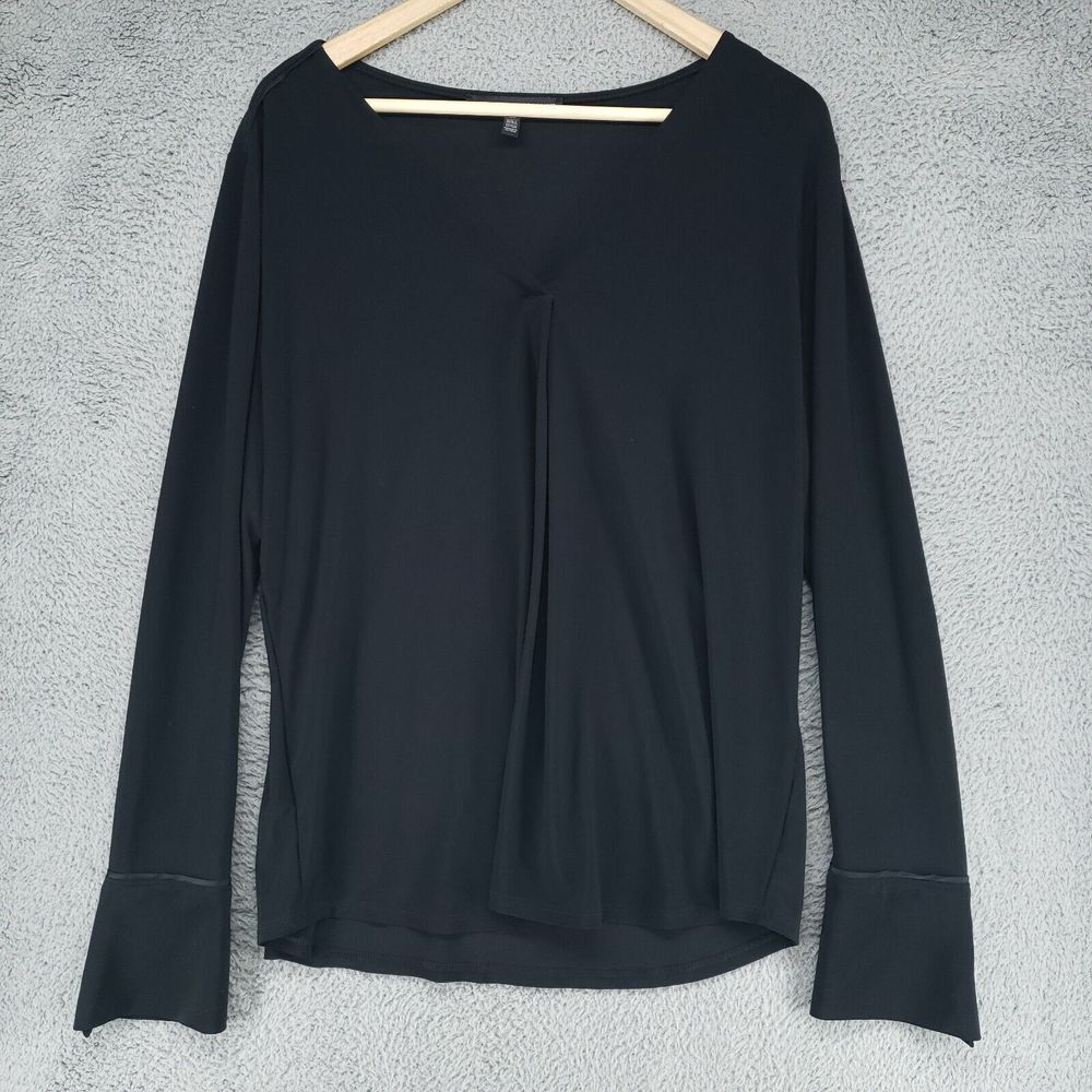 White House Black Market Womens XL Tunic Top‎ Long Sleeve Black Stretch